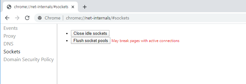 Chrome 소켓 풀 플러시
